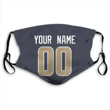 Custom Name & Number Navy Los Angeles Rams Face Mask