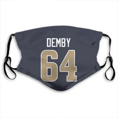 Jamil Demby Name & Number Navy Los Angeles Rams Face Mask